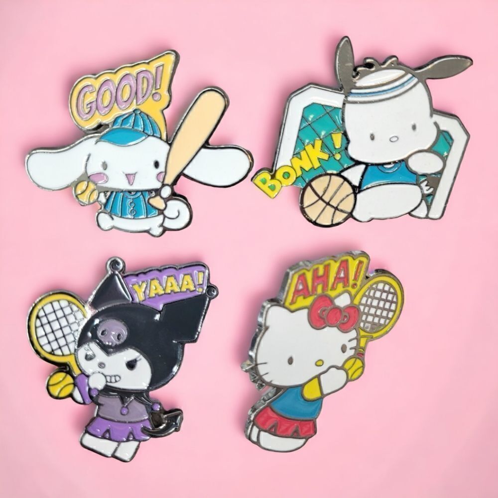 Brand New Set of 4 Sario Kuromi Hello Kitty Pins